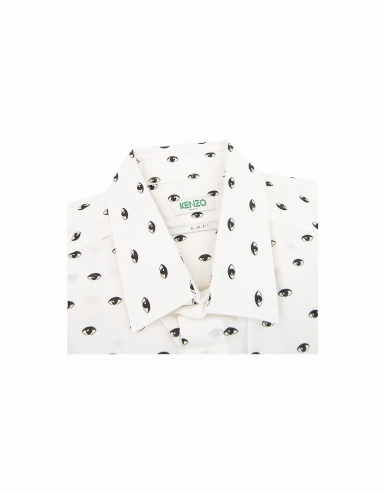 Eye Printed Slim Fit L/s Shirt White 001