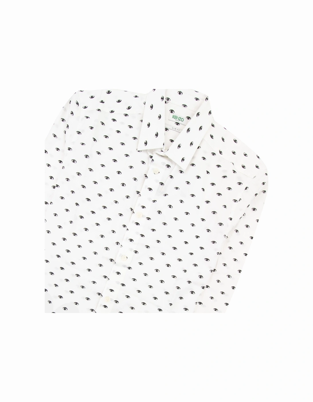 Eye Printed Slim Fit L/s Shirt White 001