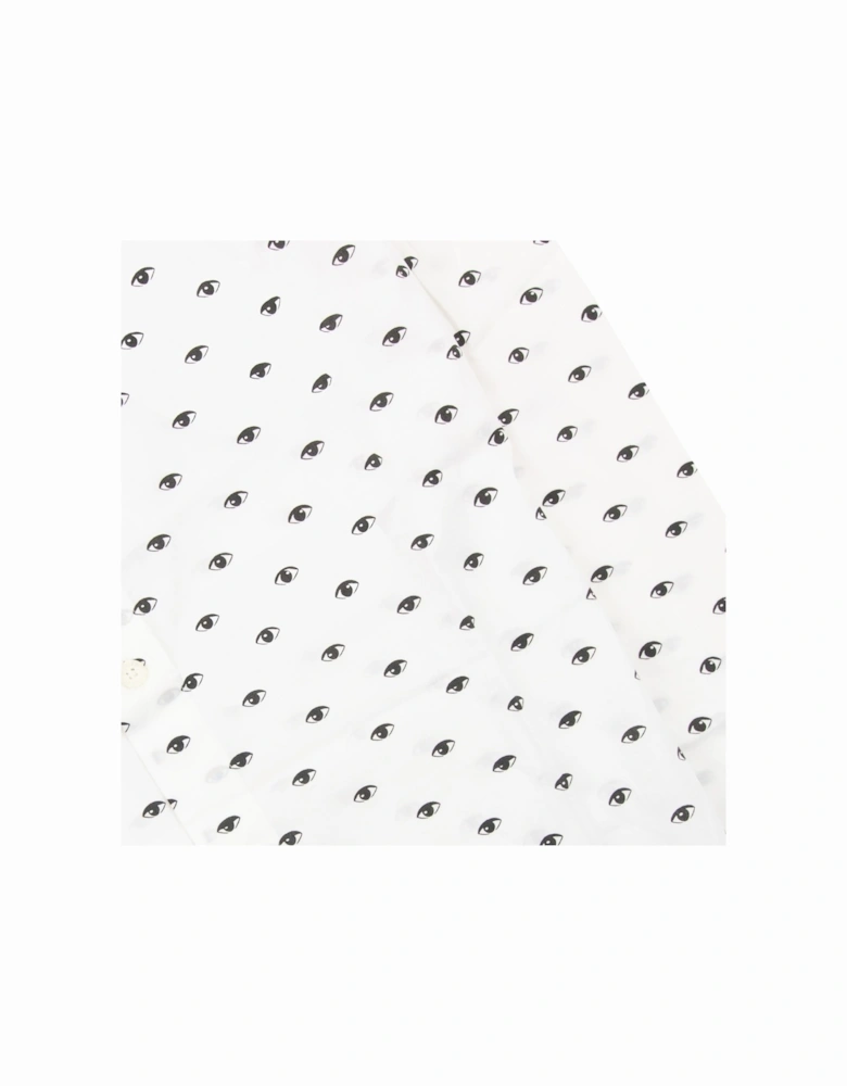 Eye Printed Slim Fit L/s Shirt White 001