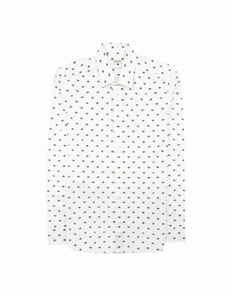 Eye Printed Slim Fit L/s Shirt White 001
