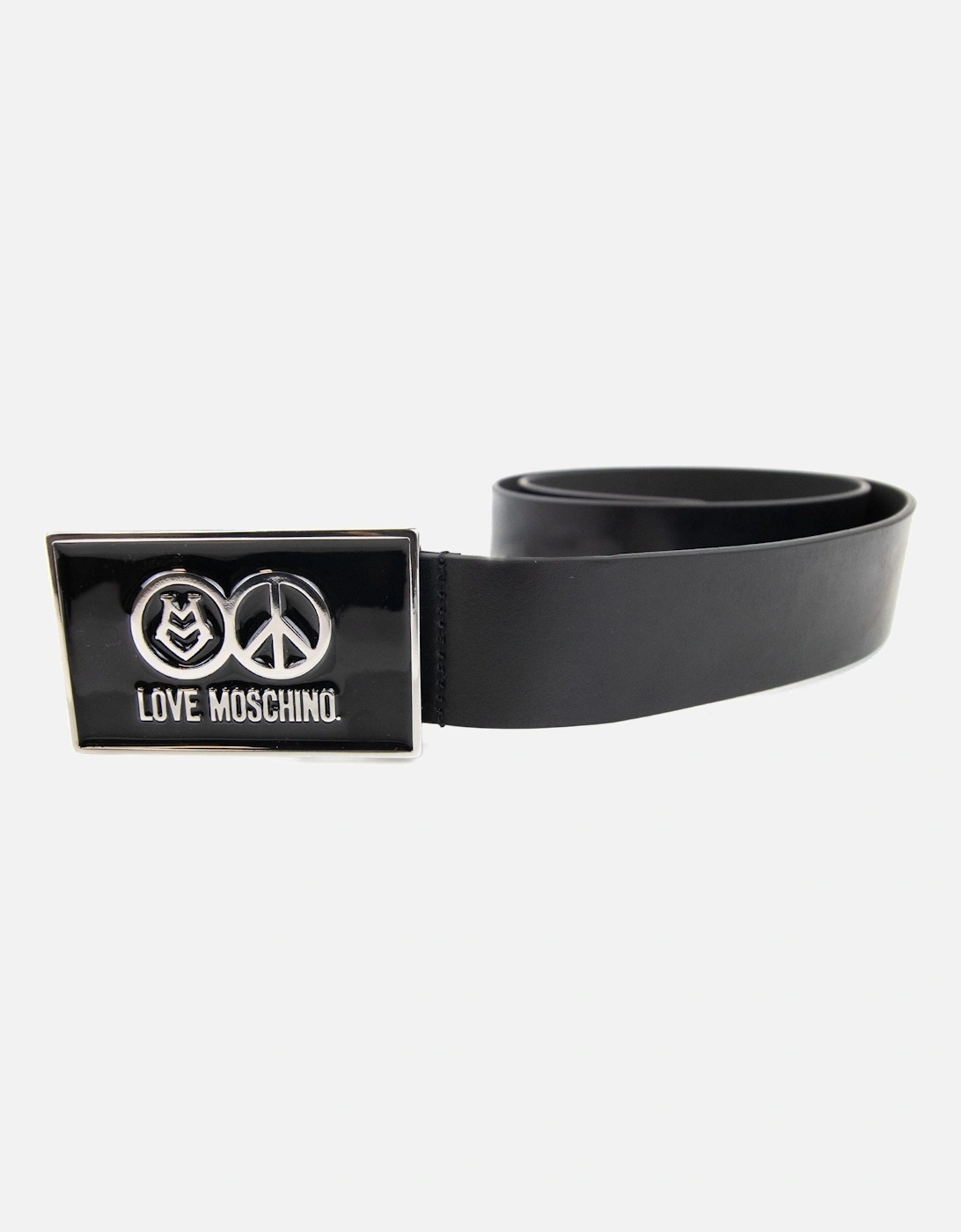 Gloss Peace Sign Buckle Belt Black 9902