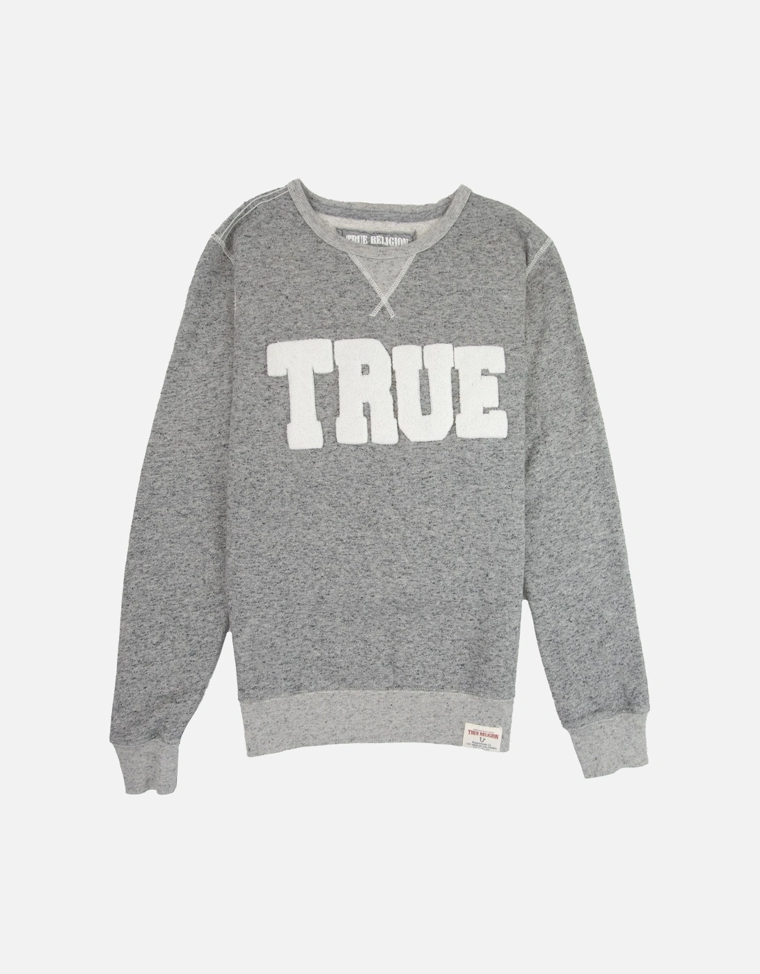 Felt True Logo Crew Sweatshirt Grey Marl, 3 of 2