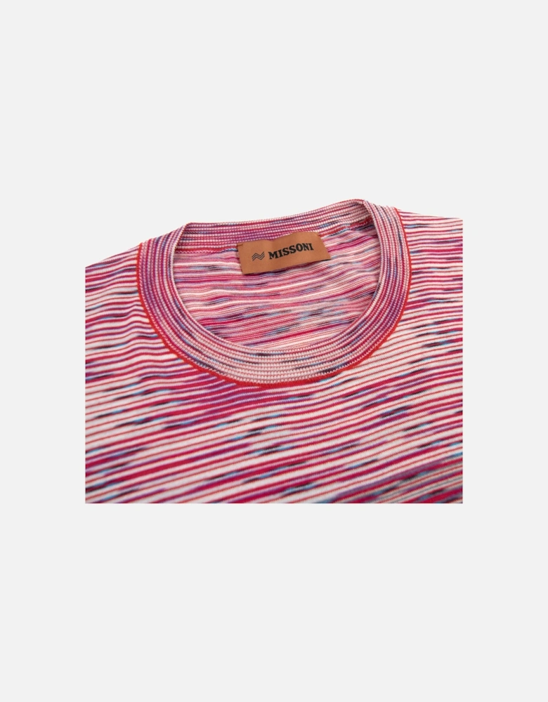 Degrade Stripes Knit S/s T Shirt Pink Multi S505y