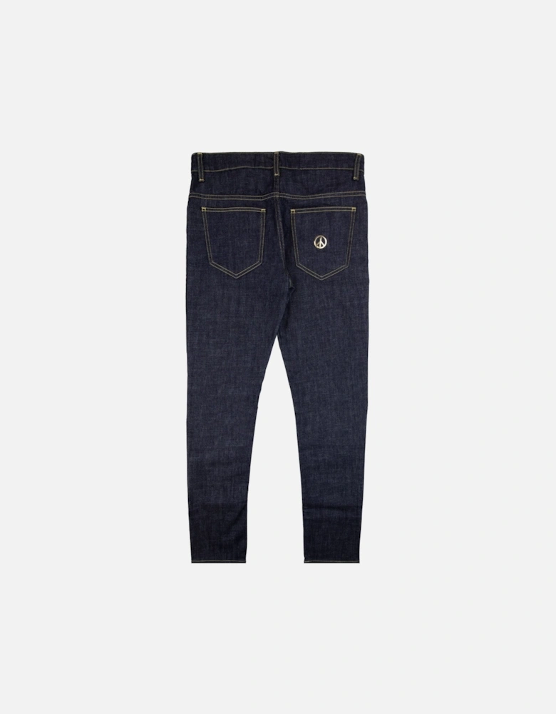 Metal Peace Logo Jeans Dark Blue