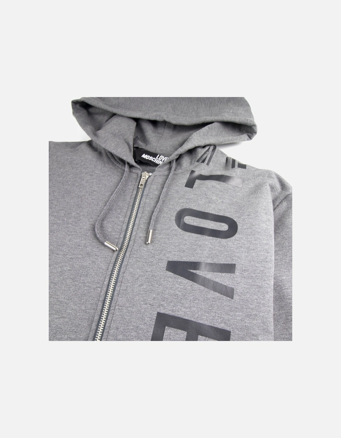 Side Logo Zip Up Hoody Dark Grey