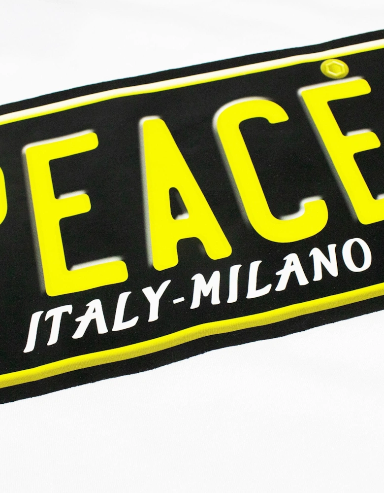 Peace Logo Printed T Shirt White