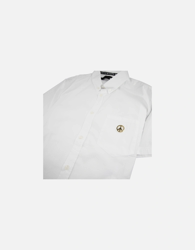 Short Sleeve Shirt Pocket Badge White