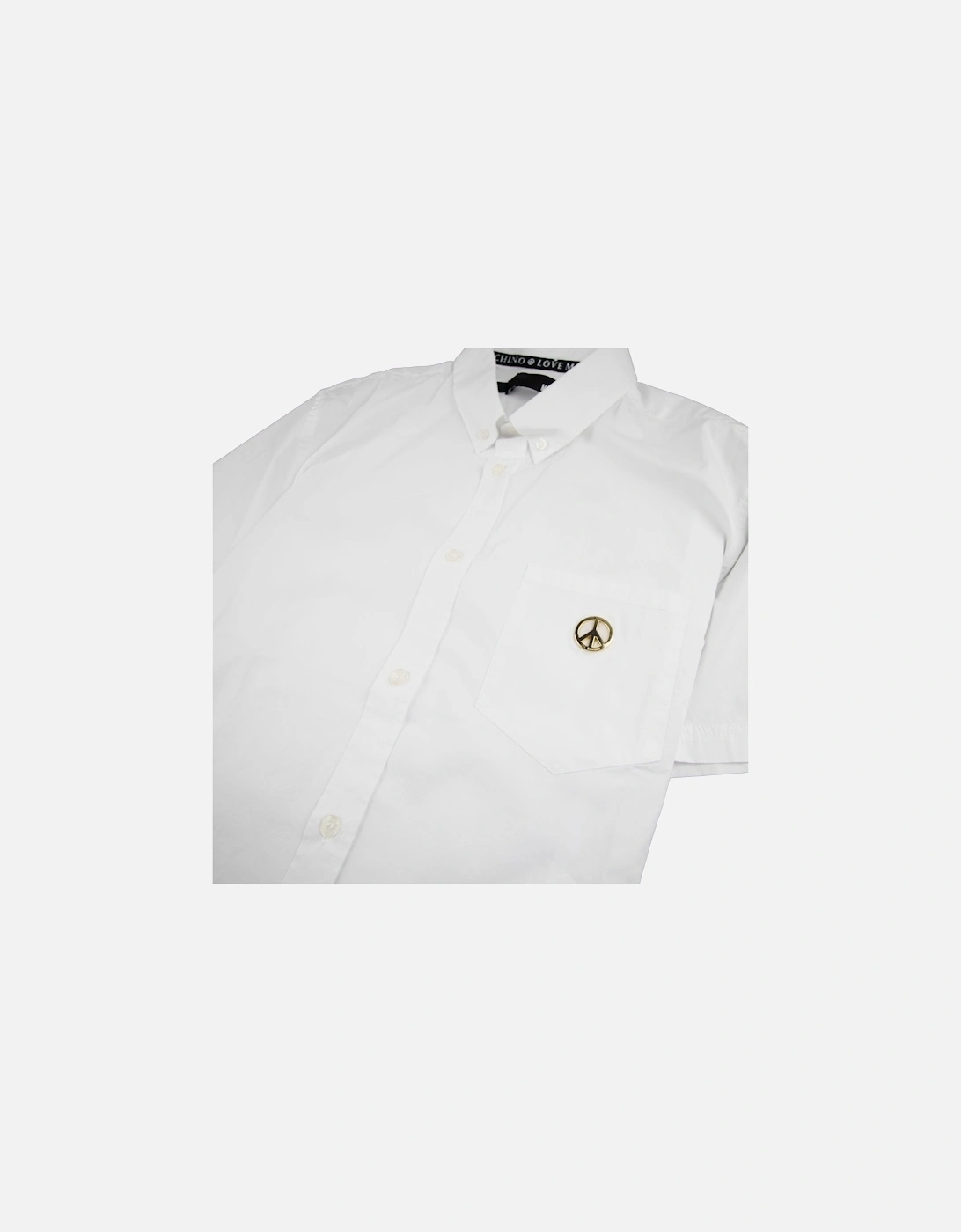 Short Sleeve Shirt Pocket Badge White