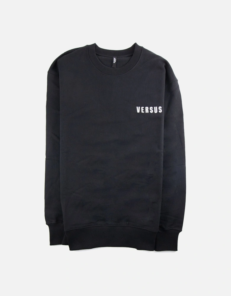 Versace Versus Embroidered Lion Logo Sweatshirt Black