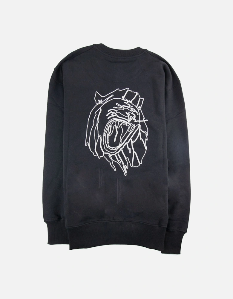 Versace Versus Embroidered Lion Logo Sweatshirt Black