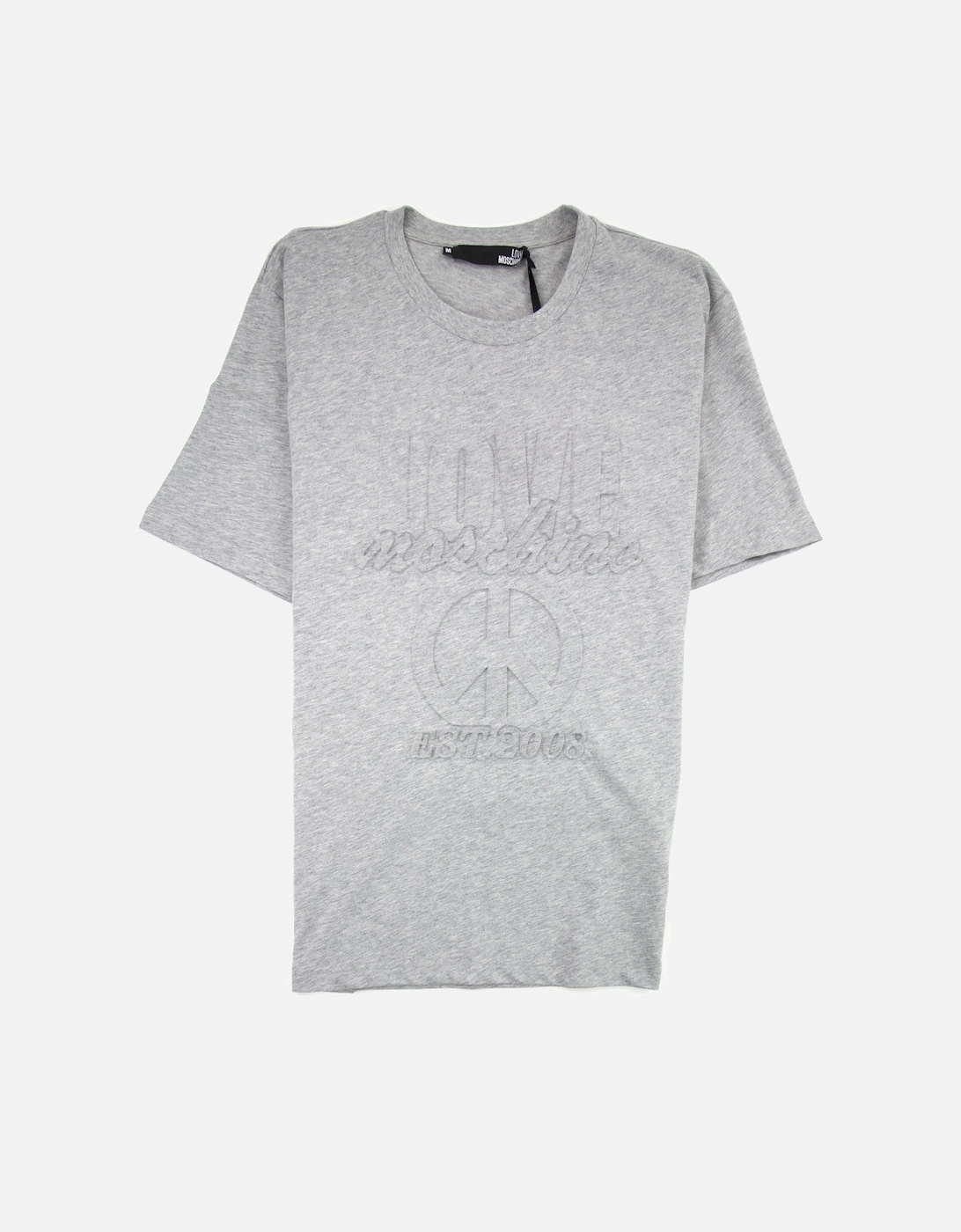 Embossed Peace Logo T-shirt Grey, 3 of 2