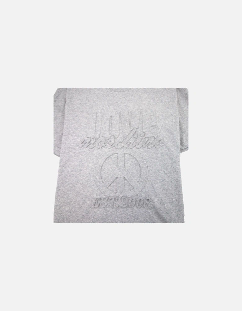 Embossed Peace Logo T-shirt Grey