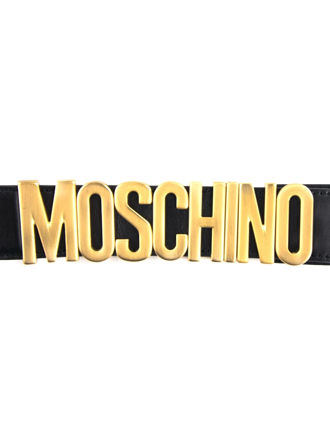 Couture Gold Logo Calfskin Belt Black