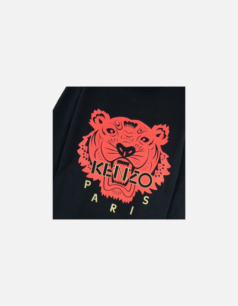Red Tiger Print Sweatshirt Black/red