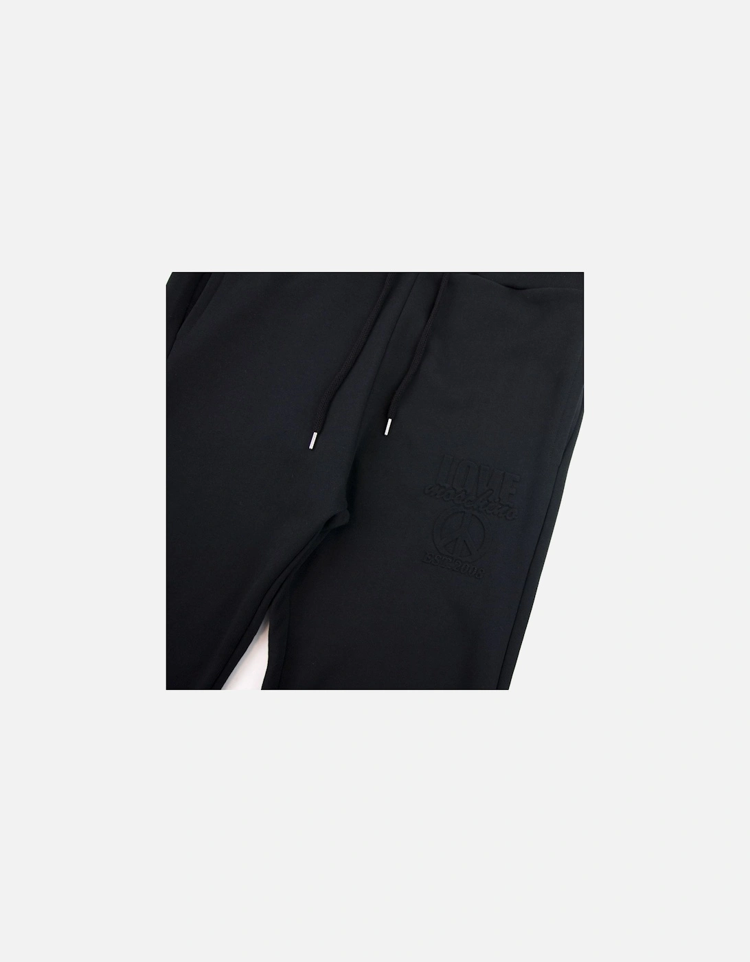 Embossed Peace Logo Tracksuit Pants Black