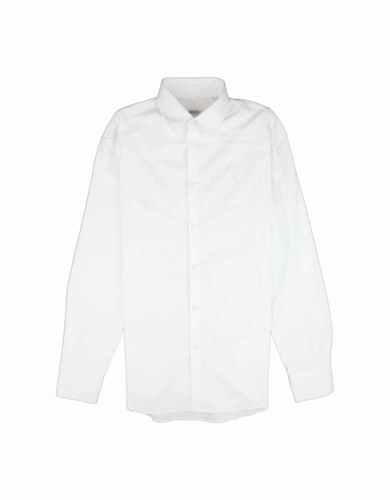 Back Logo Long Sleeve Shirt White