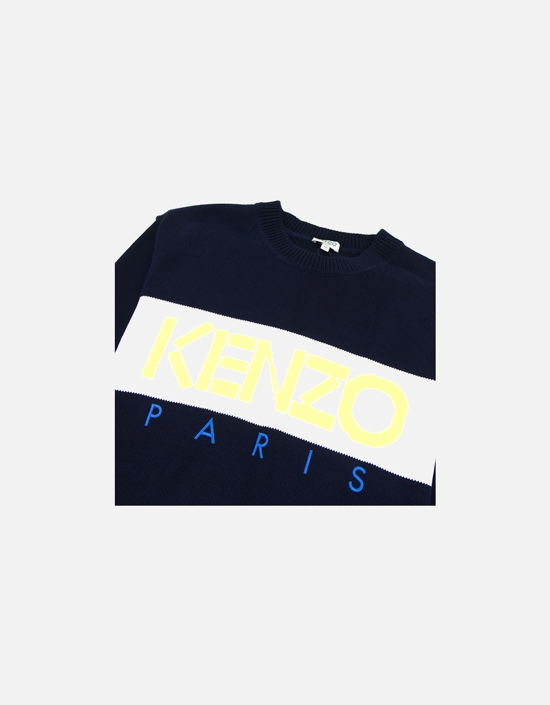 Logo Crew Knit Sweatshirt Midnight Blue