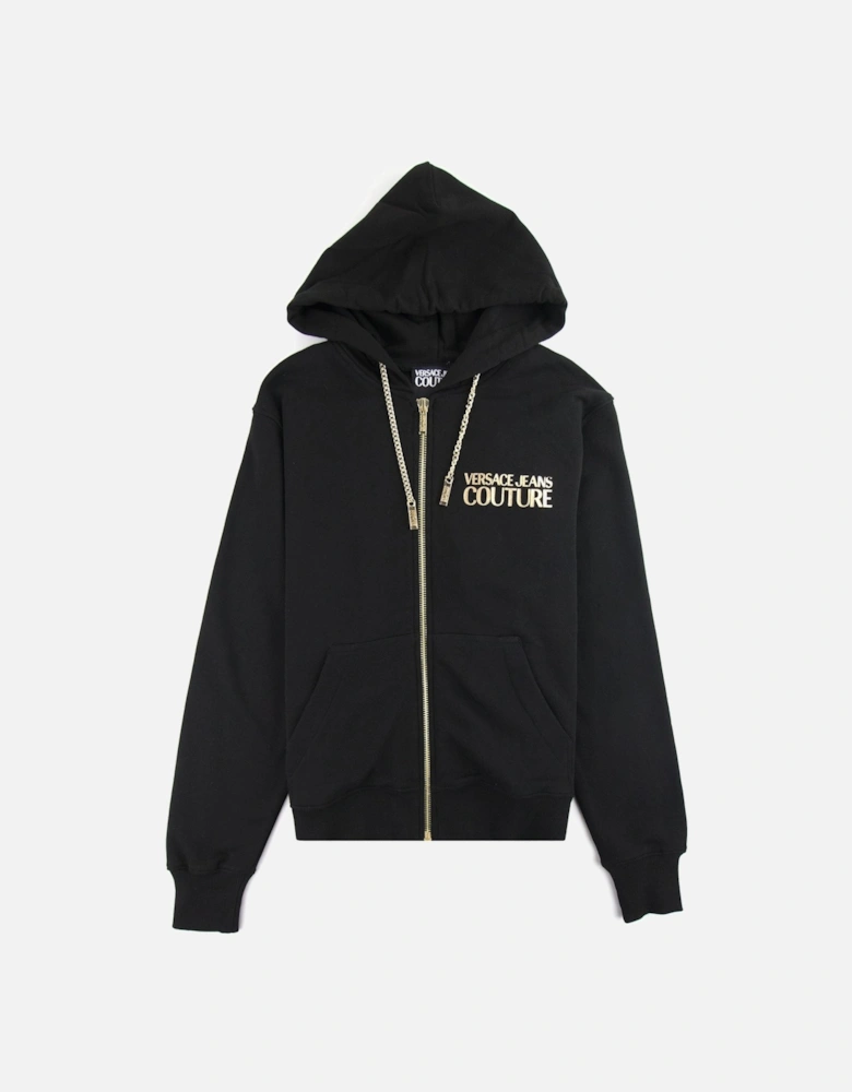 Jeans Couture Chain Logo Zip Up Hoody Black