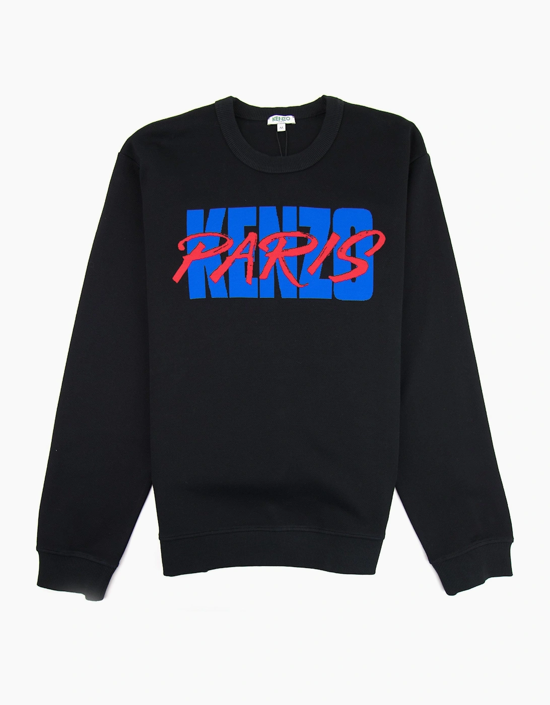 Kenzo Men's Black Script Paris Sweatshirt  42 Xl