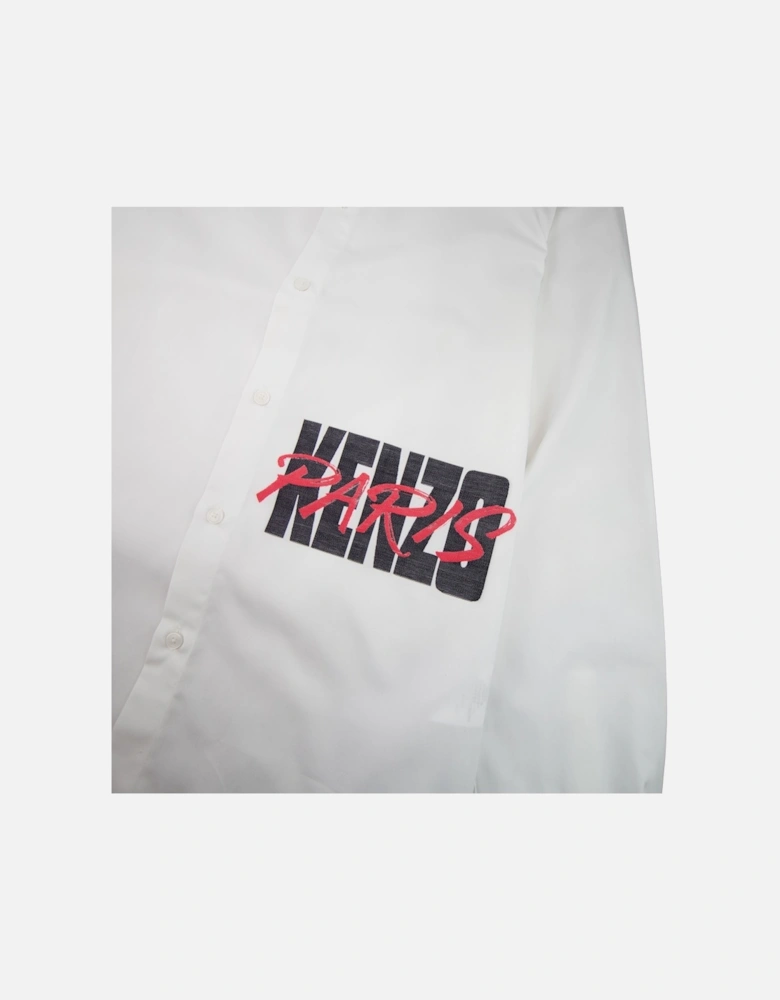 Script Logo Long Sleeve Shirt White