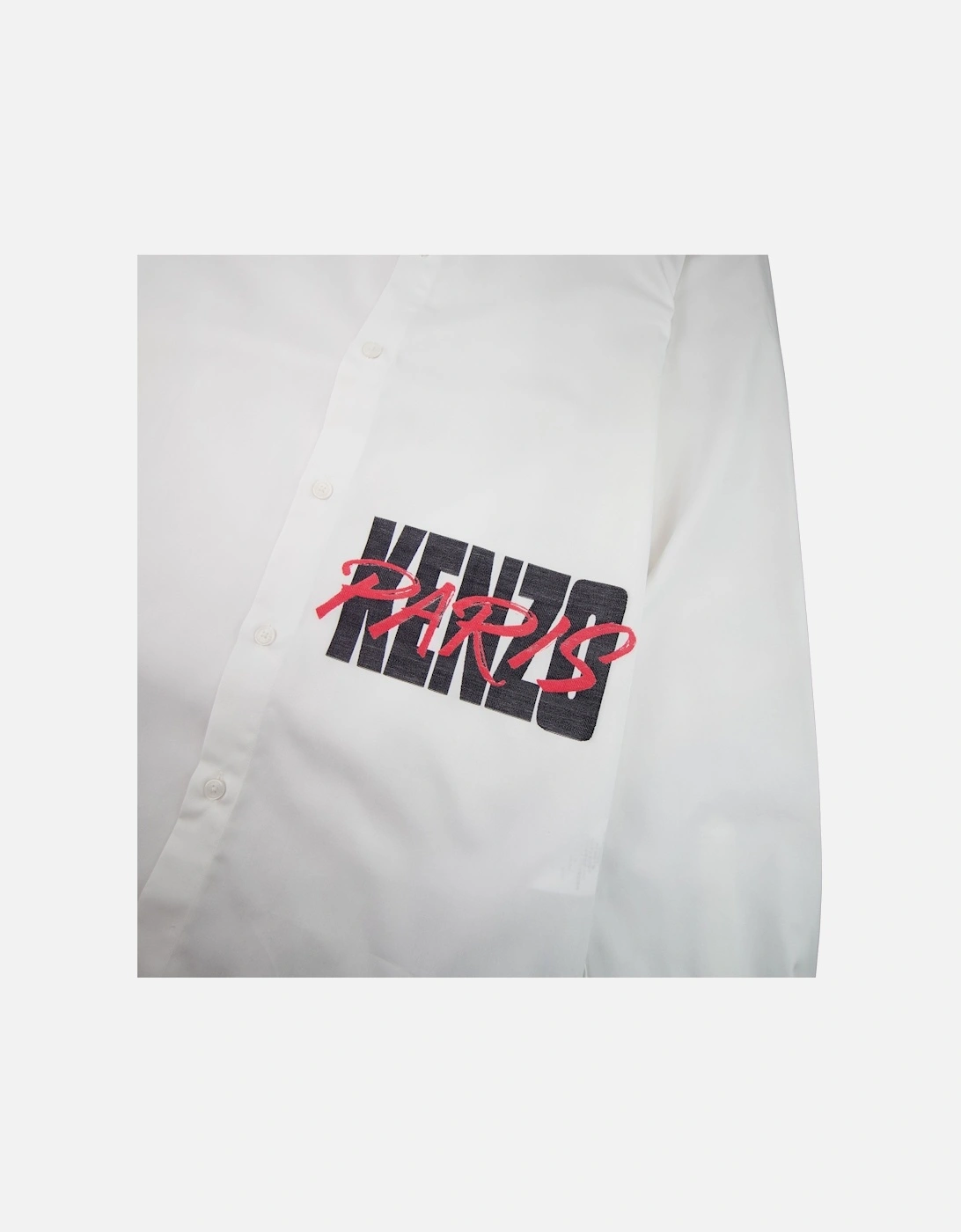 Script Logo Long Sleeve Shirt White