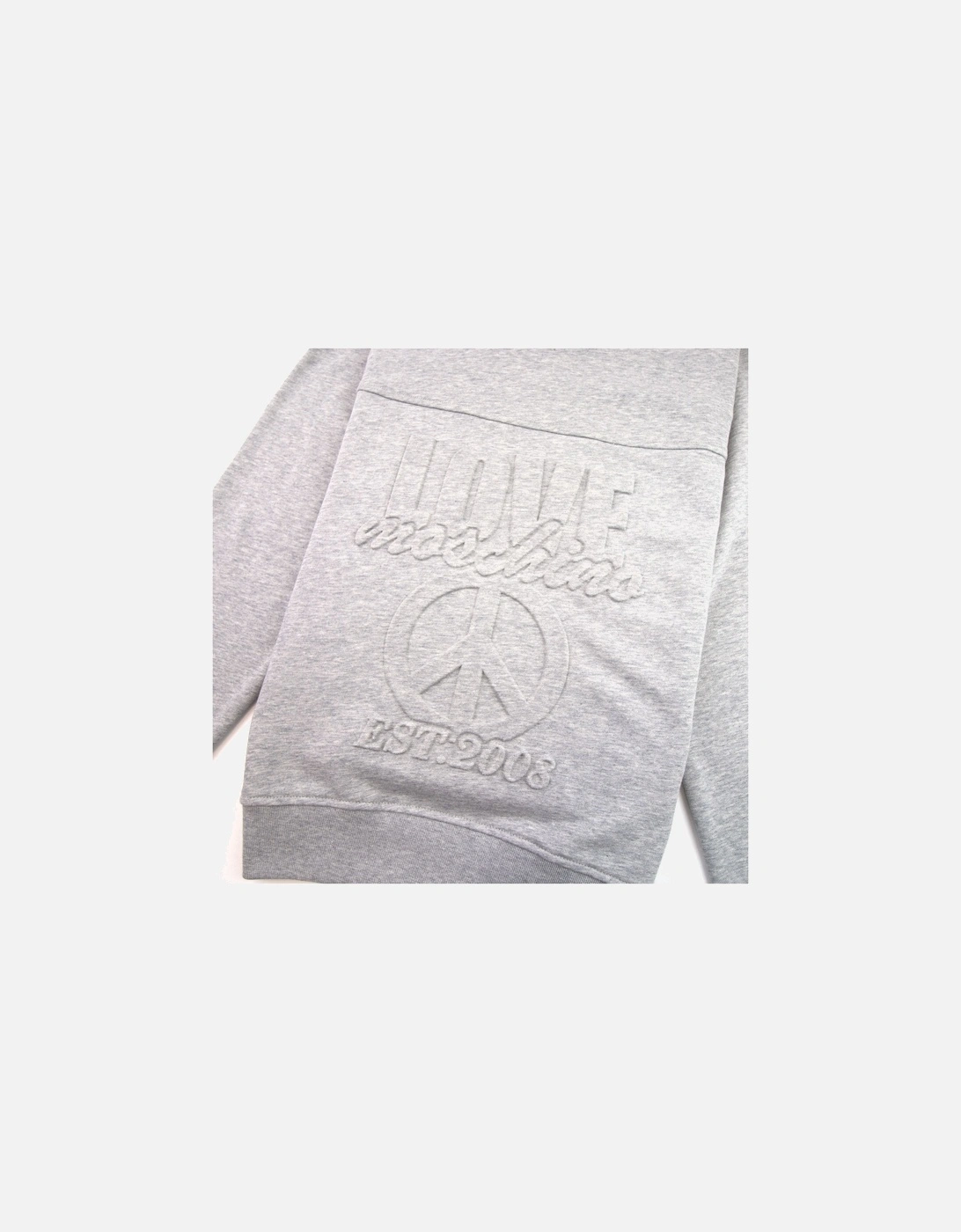 Embossed Peace Logo Sweatshirt Grey