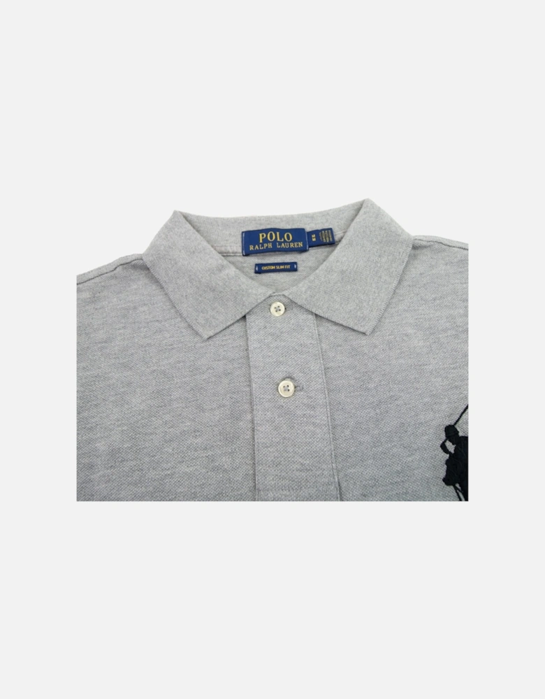 Big Pony Custom Slim Fit Polo Heather Grey