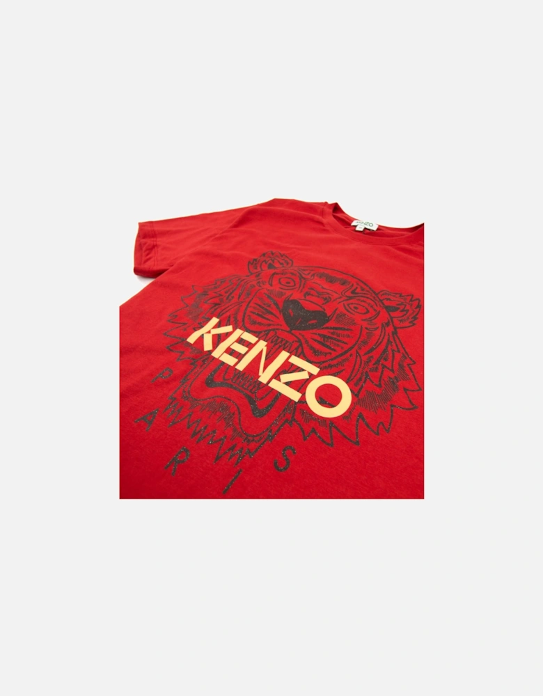 Glitter Tiger T-shirt Red