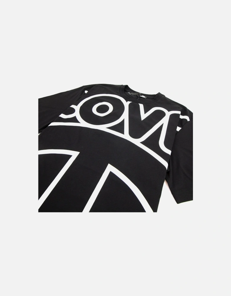 Love Peace Cotton T-shirt Black/White