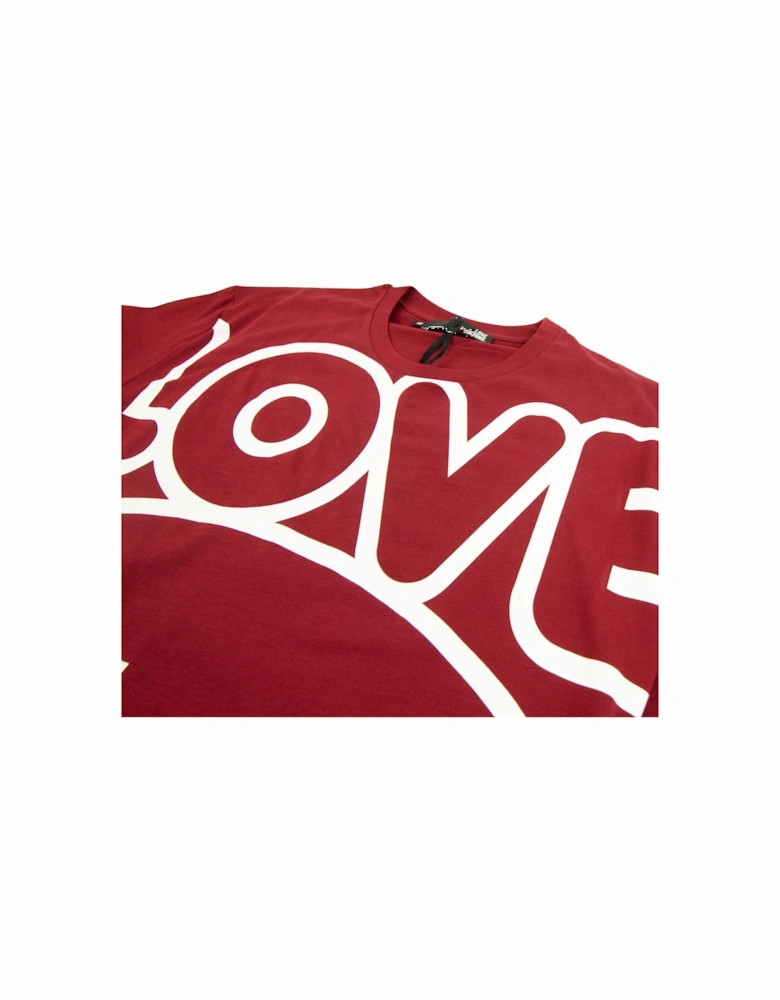 Love Peace Cotton T-shirt Red/white