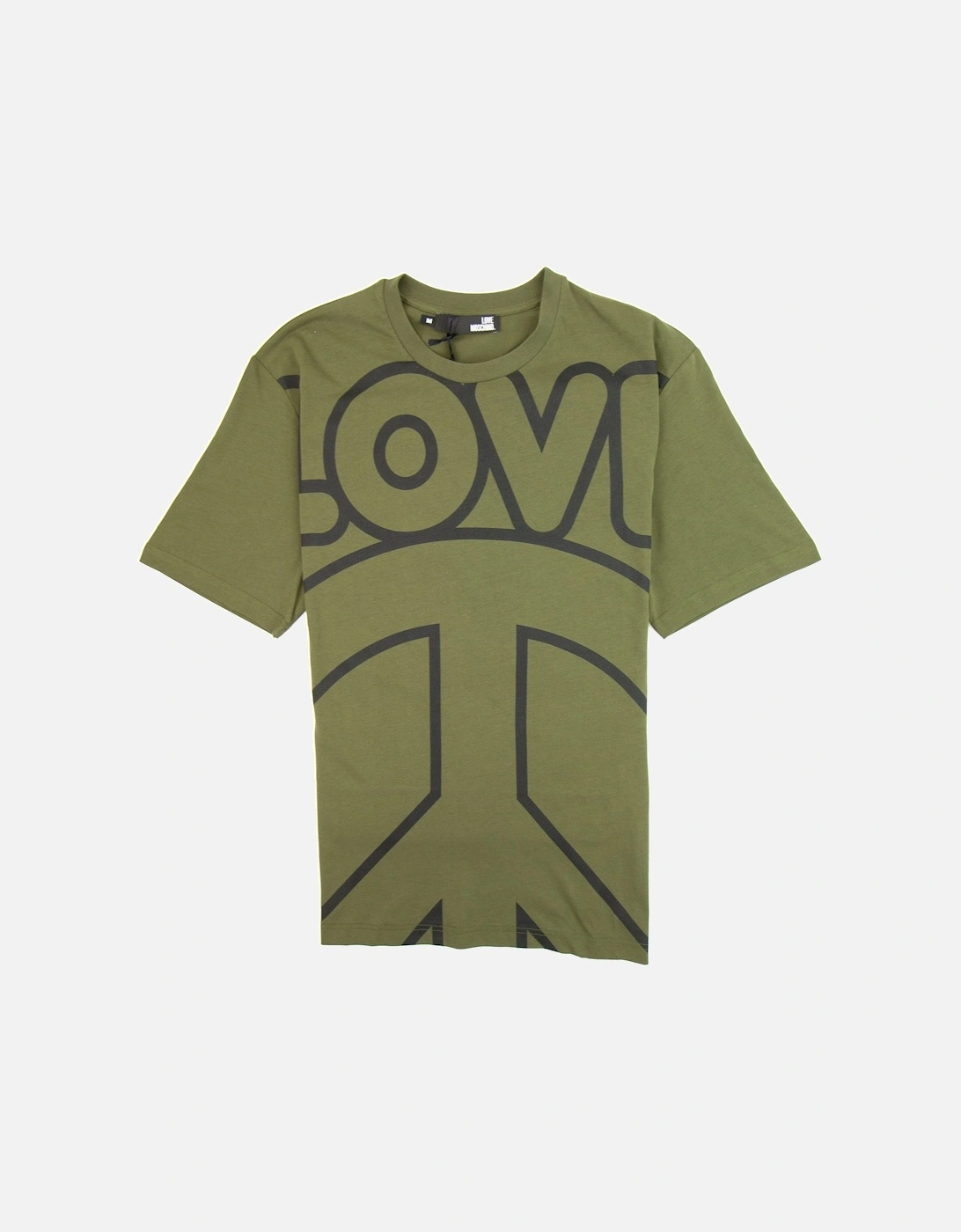 Love Peace Cotton T-shirt Khaki/black, 3 of 2