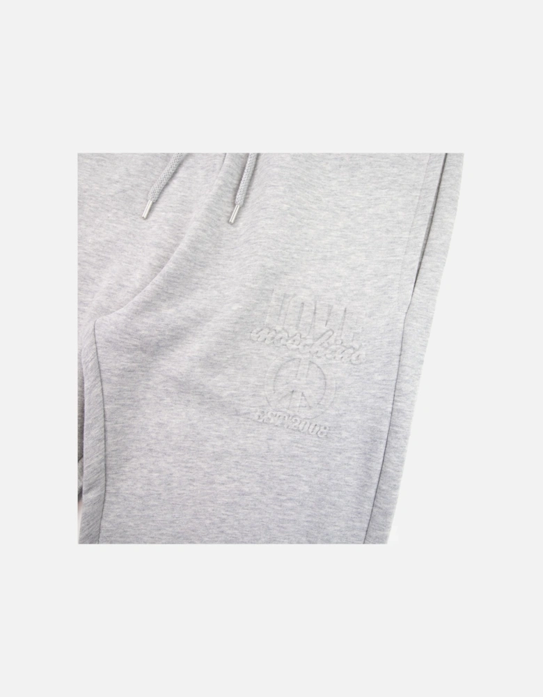 Embossed Peace Logo Tracksuit Pants Grey