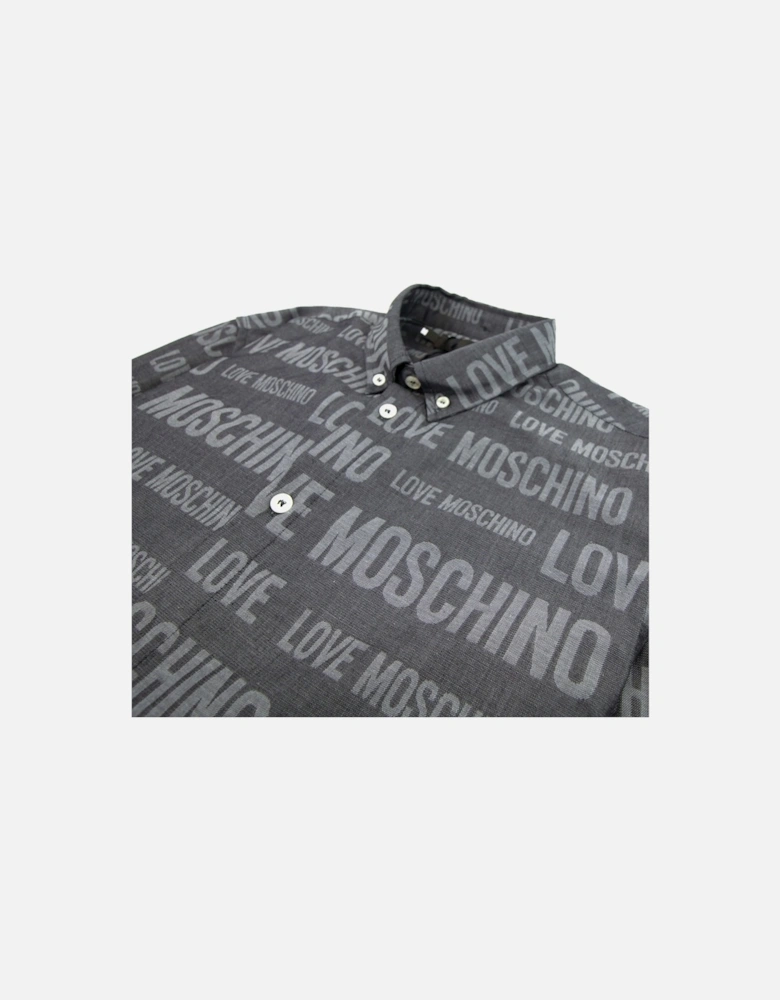 All Over Printed Shirt Dark Grey
