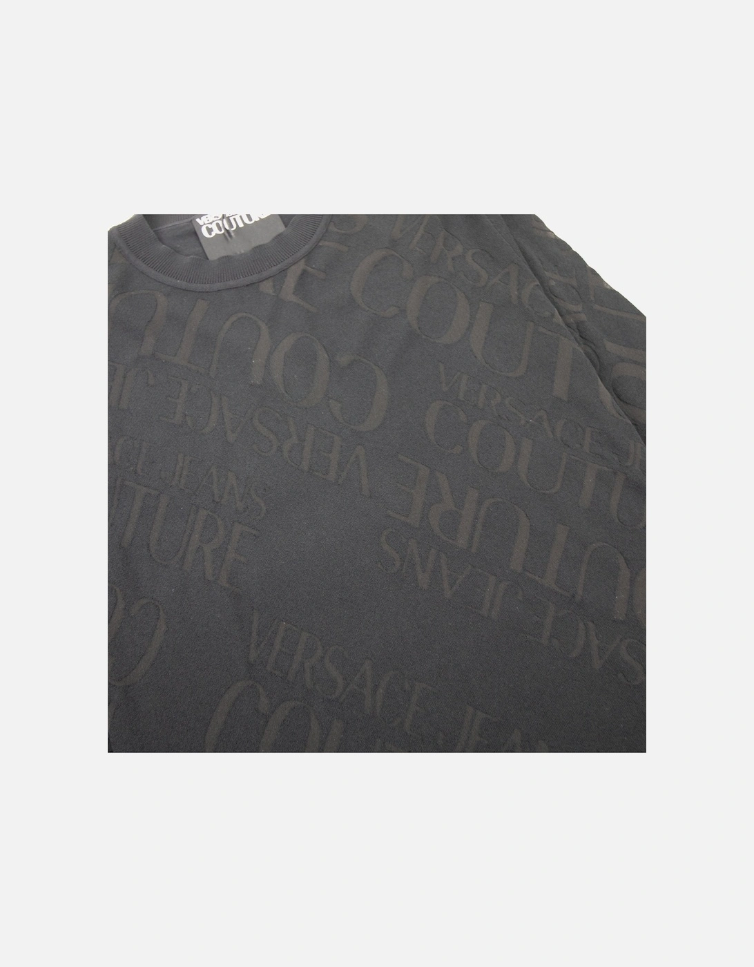 Jeans Couture Embossed Writing Knitted Jumper Black