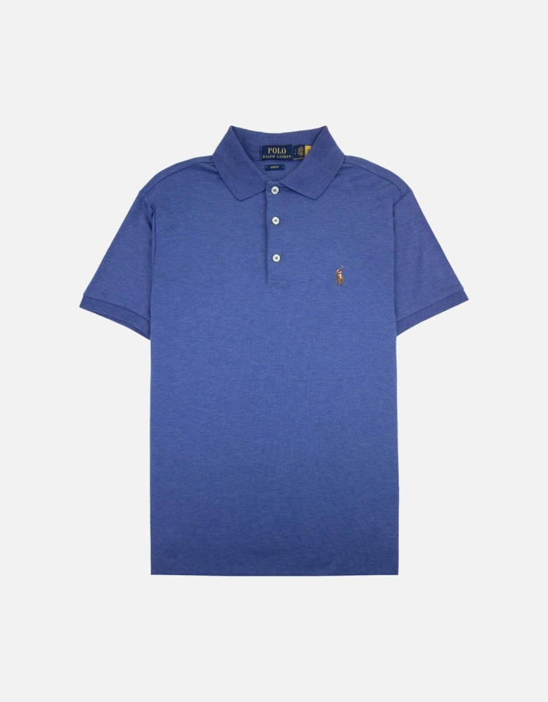 Embroidered Logo Pima Polo Marl Blue
