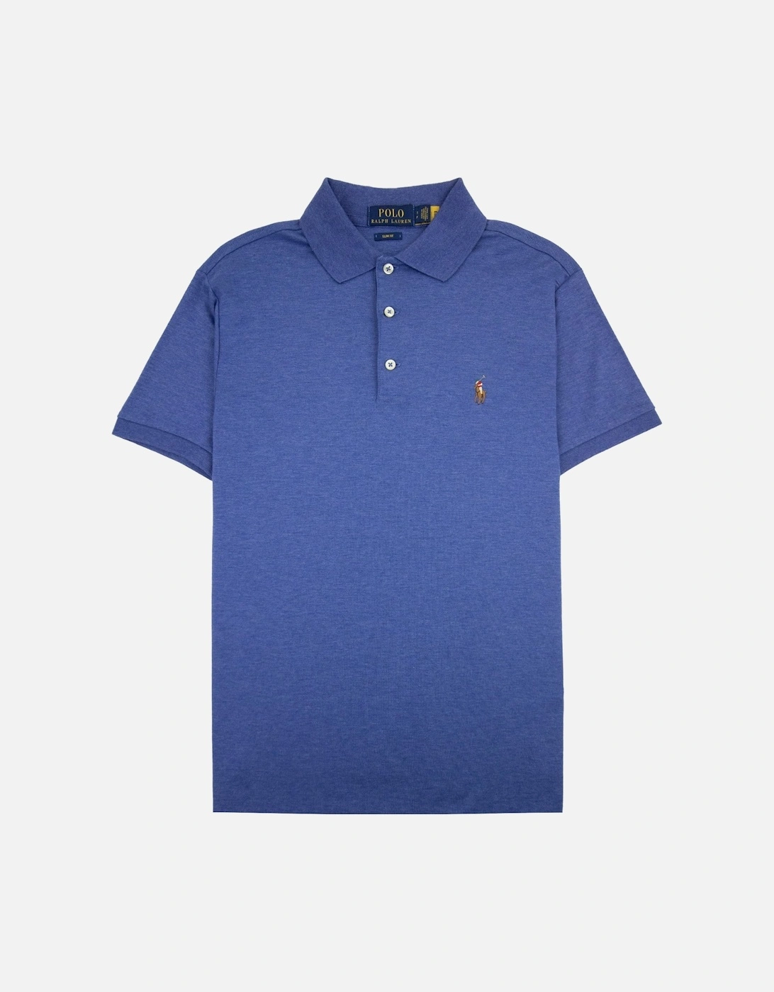 Embroidered Logo Pima Polo Marl Blue, 4 of 3