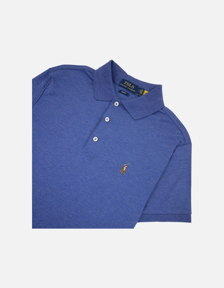 Embroidered Logo Pima Polo Marl Blue