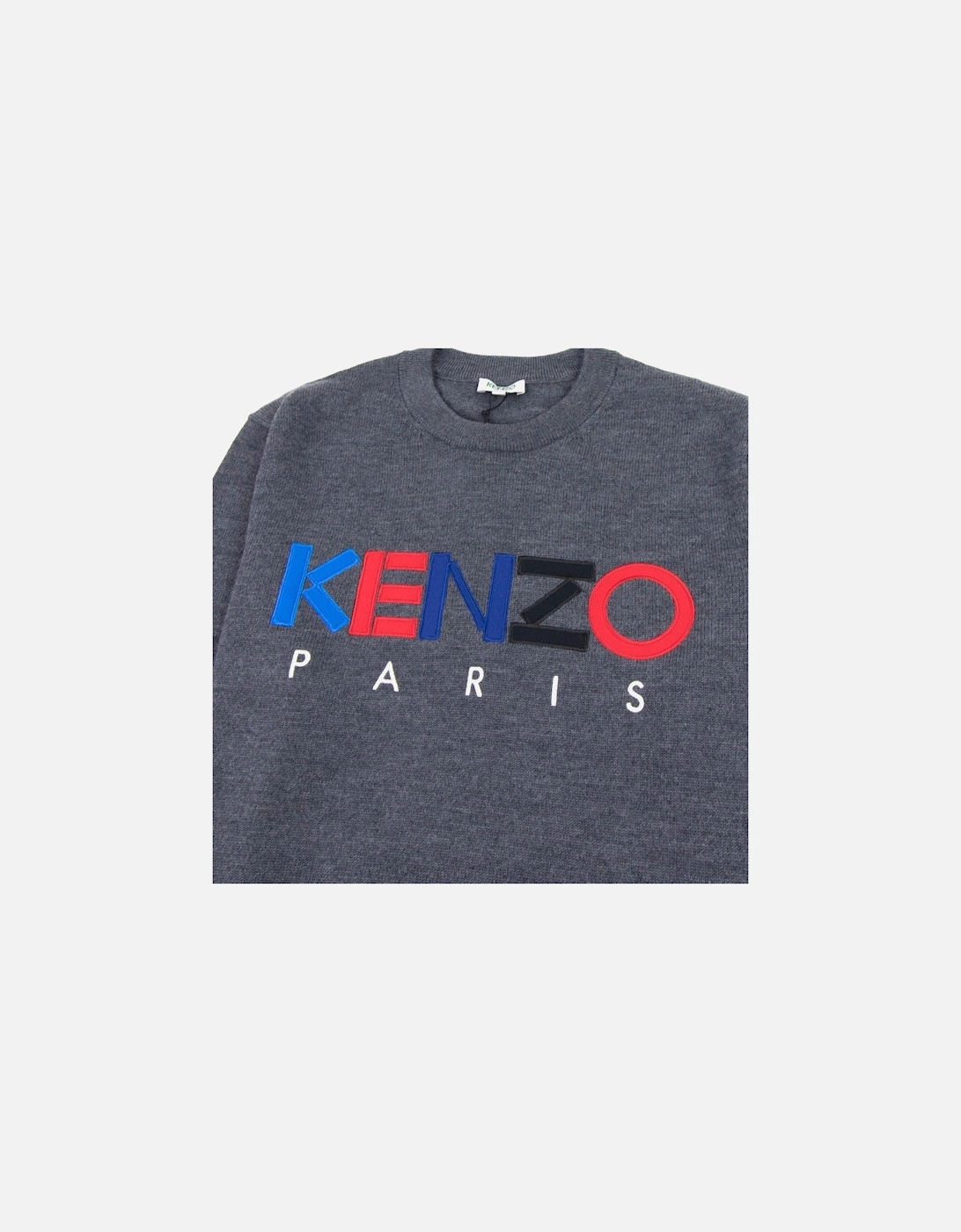 Logo Crew Knit Sweatshirt Grey