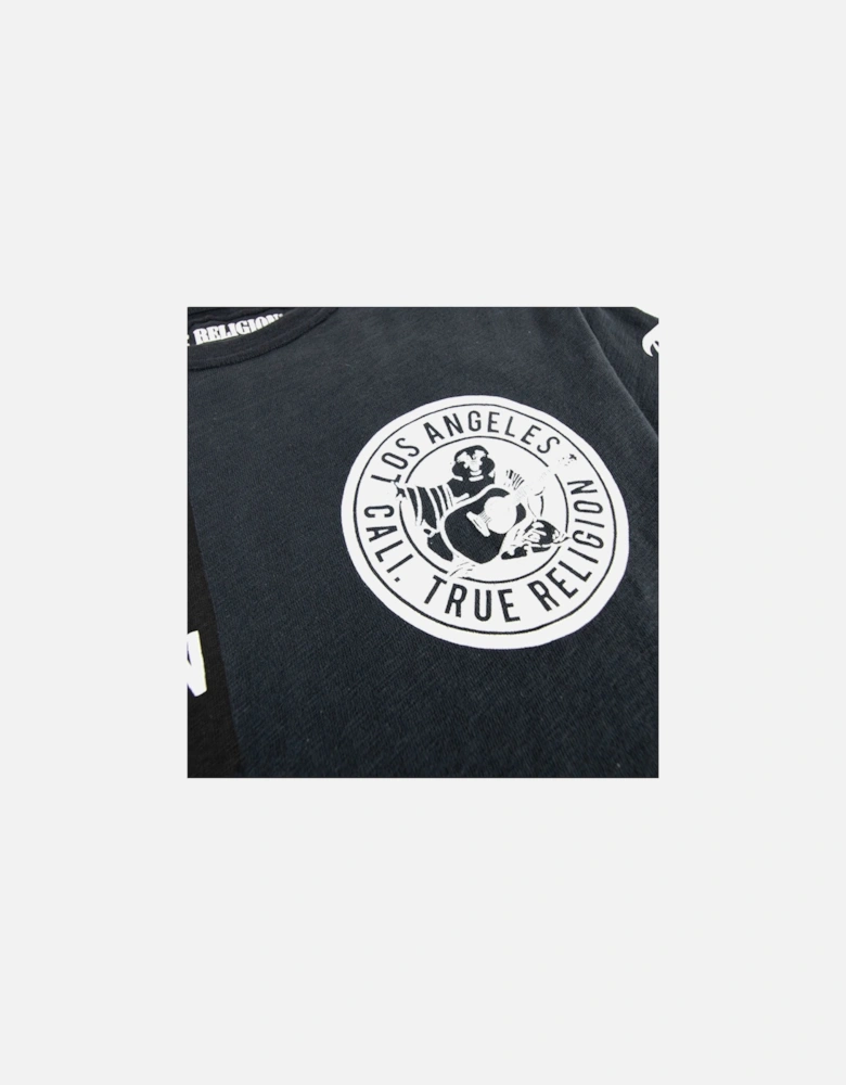 Multi Logo Crewneck T Shirt Jet Black