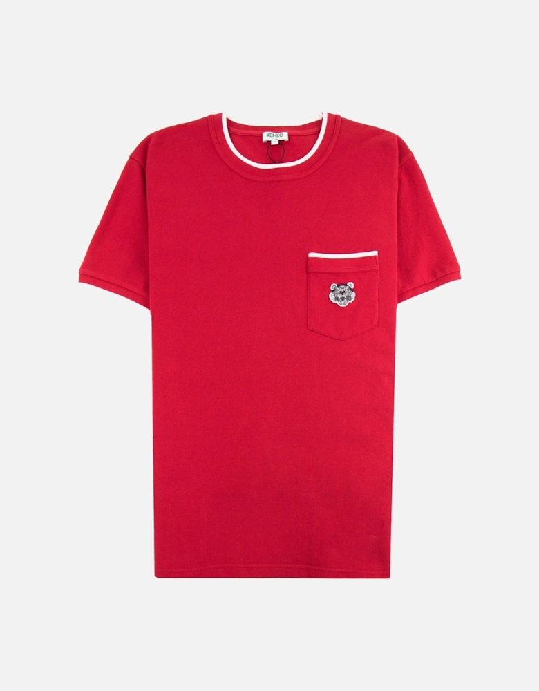Pocket Tiger Crest T-shirt Red