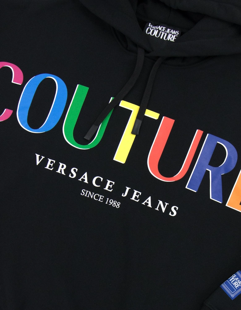 Jeans Couture Rainbow Logo Hoody Black