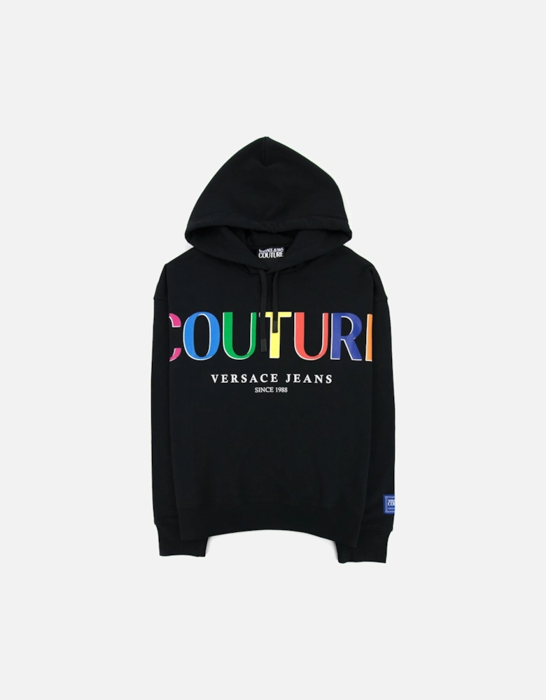 Jeans Couture Rainbow Logo Hoody Black