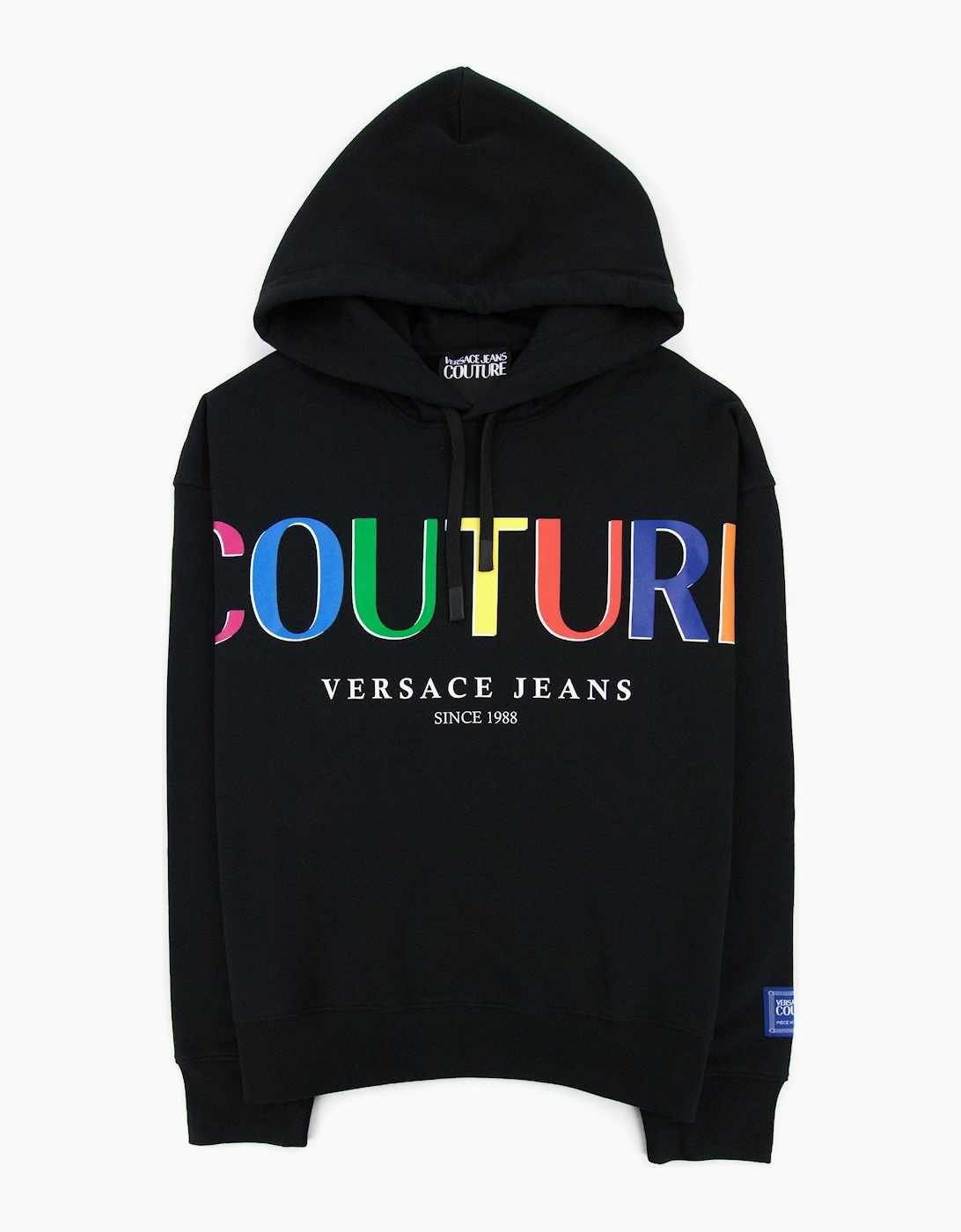 Versace Men's Black Jeans Couture Rainbow Logo Hoody  40 L