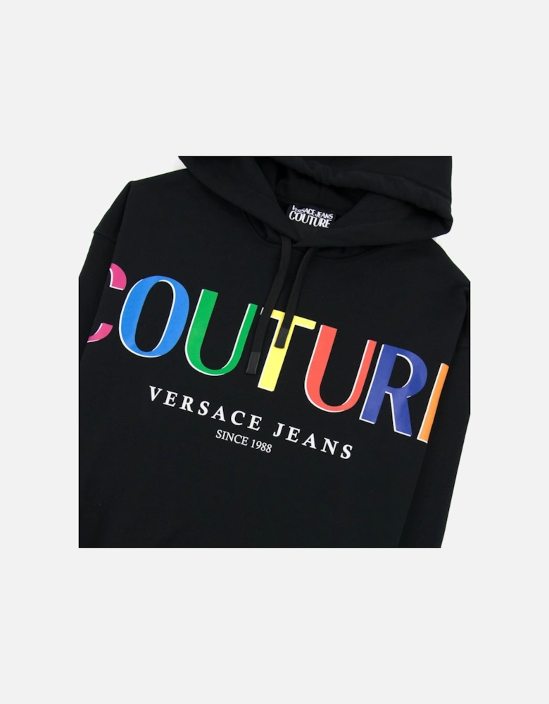 Jeans Couture Rainbow Logo Hoody Black