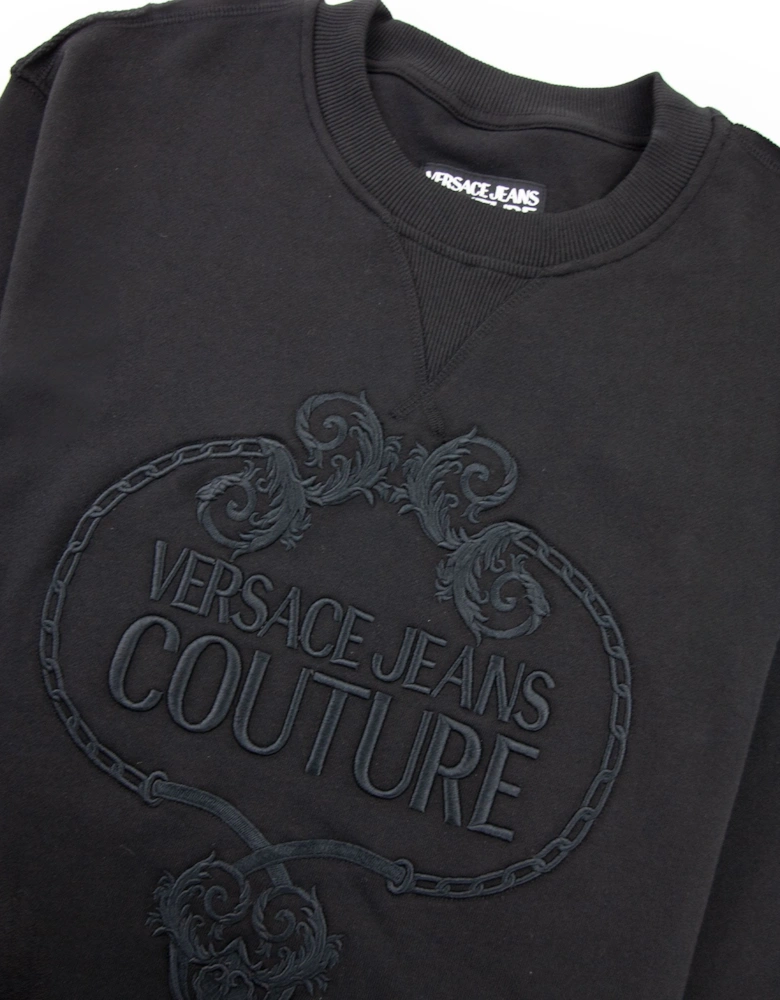 Jeans Couture Felpa Sweat Embossed Logo Black