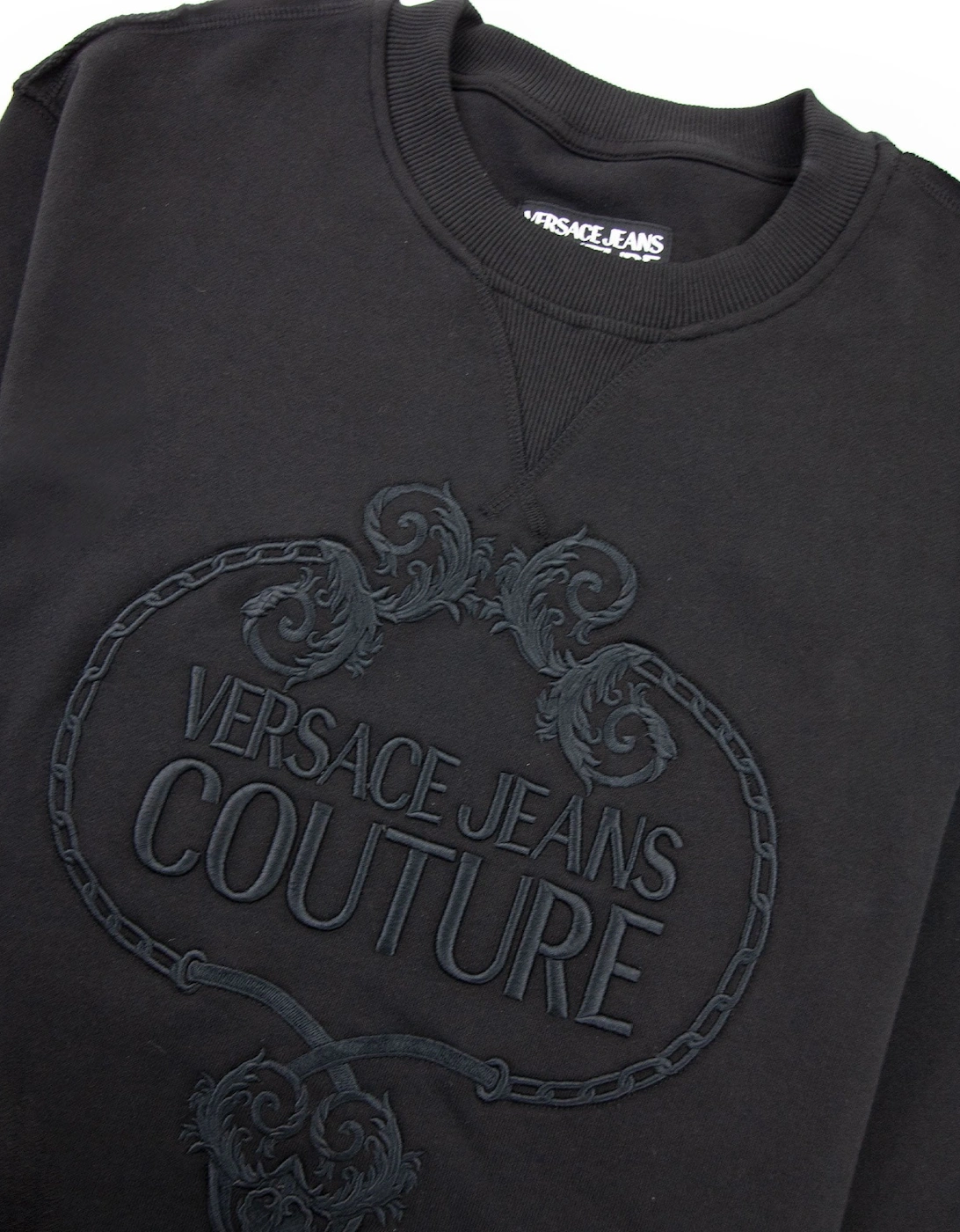 Jeans Couture Felpa Sweat Embossed Logo Black