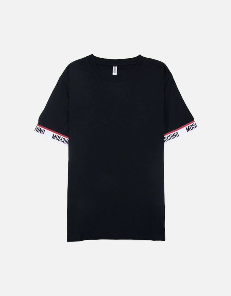 Underwear Tape Cuff Sleeve T Shirt Black 0555