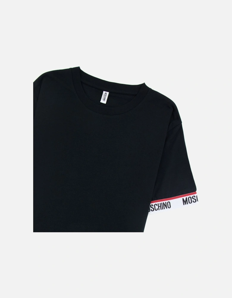 Underwear Tape Cuff Sleeve T Shirt Black 0555