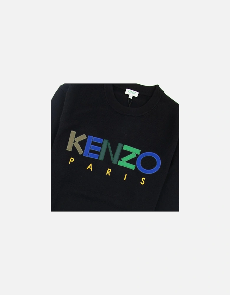 Logo Crew Knit Sweatshirt Black