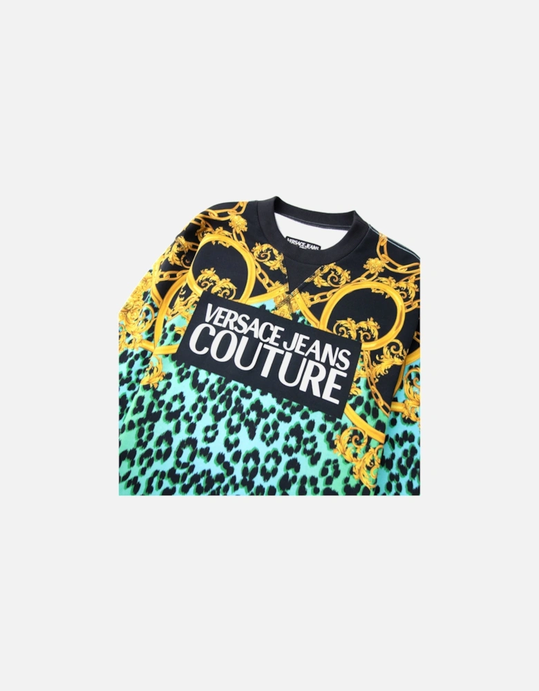 Jeans Couture Digital Leopard Print Sweat Black